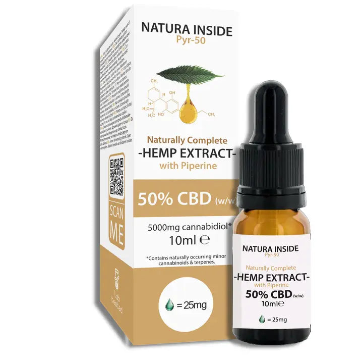 Natura Inside CBD-Hanftropfen 50 % mit Piperin, 10 ml