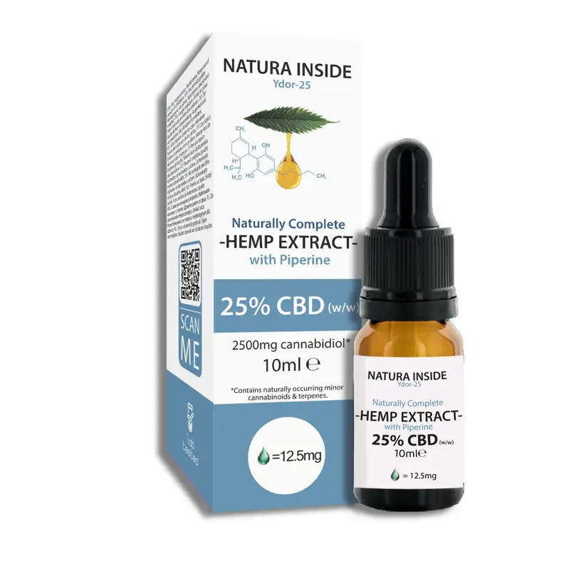 Natura Inside CBD-Hanftropfen 25 % mit Piperin, 10 ml